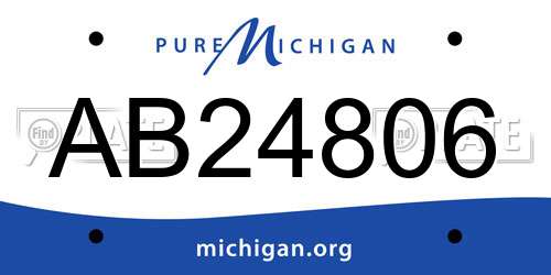AB24806 Michigan License Plate