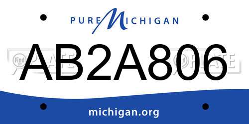 AB2A806 Michigan License Plate