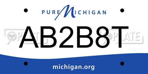 AB2B8T Michigan License Plate