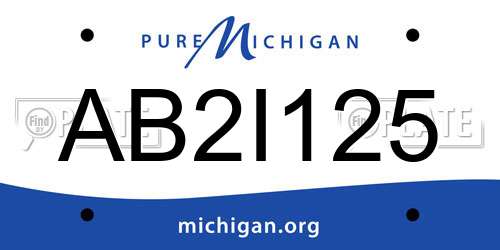 AB2I125 Michigan License Plate