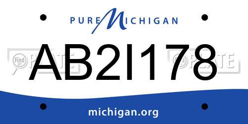AB2I178 Michigan License Plate