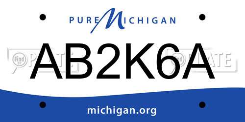 AB2K6A Michigan License Plate