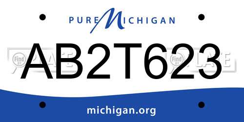 AB2T623 Michigan License Plate