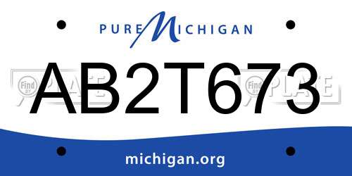 AB2T673 Michigan License Plate