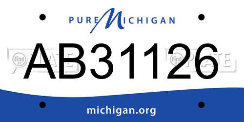AB31126 Michigan License Plate