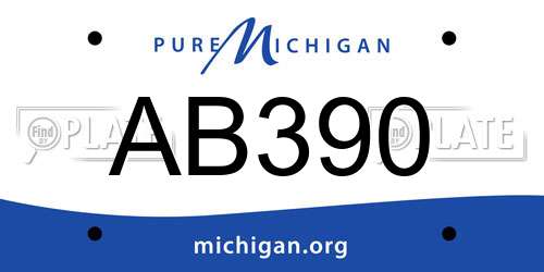 AB390 Michigan License Plate