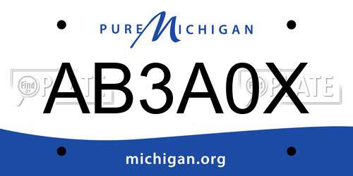 AB3A0X Michigan License Plate