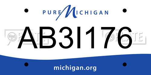 AB3I176 Michigan License Plate
