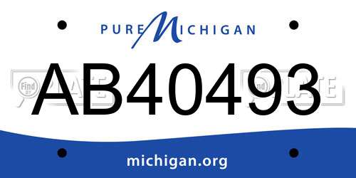 AB40493 Michigan License Plate
