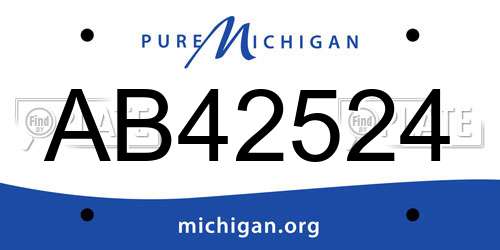 AB42524 Michigan License Plate