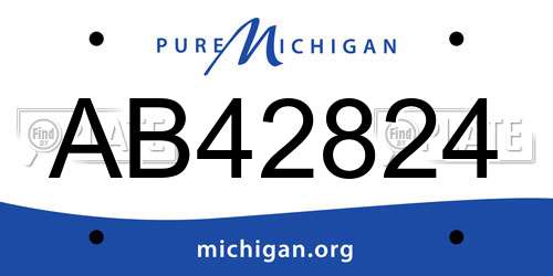 AB42824 Michigan License Plate