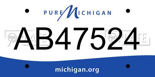 AB47524 Michigan License Plate