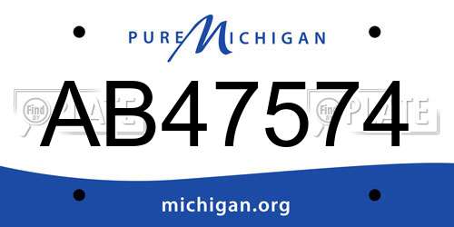 AB47574 Michigan License Plate