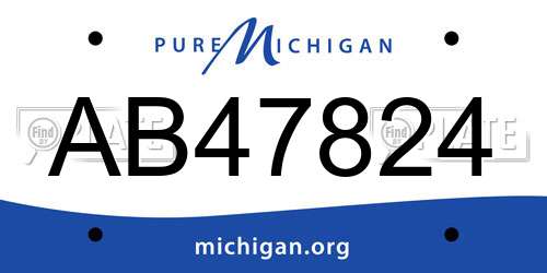 AB47824 Michigan License Plate