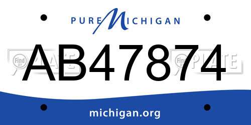 AB47874 Michigan License Plate