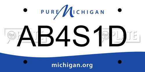 AB4S1D Michigan License Plate