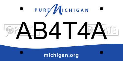 AB4T4A Michigan License Plate