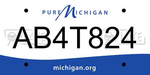AB4T824 Michigan License Plate