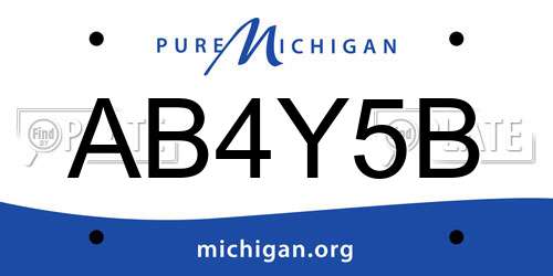AB4Y5B Michigan License Plate