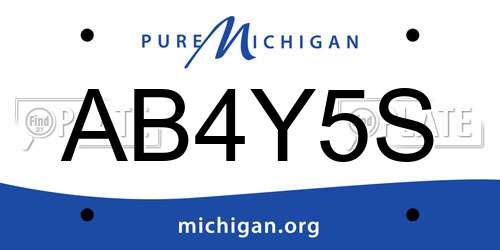 AB4Y5S Michigan License Plate
