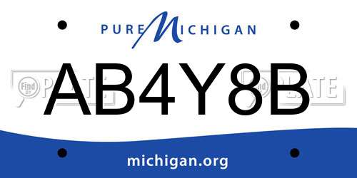 AB4Y8B Michigan License Plate