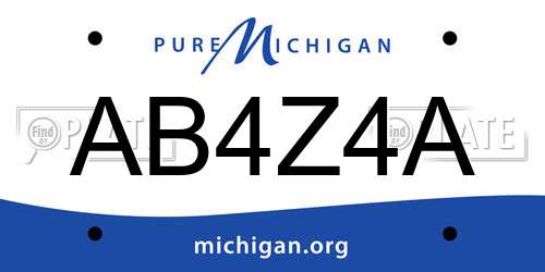 AB4Z4A Michigan License Plate