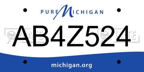 AB4Z524 Michigan License Plate