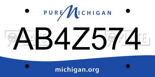 AB4Z574 Michigan License Plate