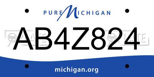 AB4Z824 Michigan License Plate