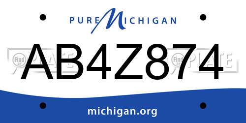 AB4Z874 Michigan License Plate