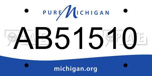 AB51510 Michigan License Plate