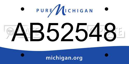 AB52548 Michigan License Plate