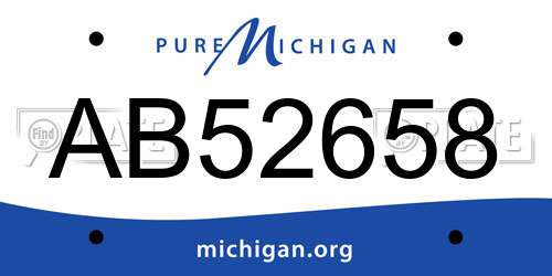AB52658 Michigan License Plate