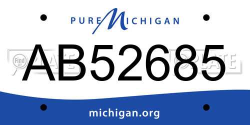 AB52685 Michigan License Plate