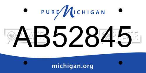 AB52845 Michigan License Plate