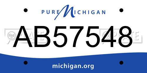 AB57548 Michigan License Plate