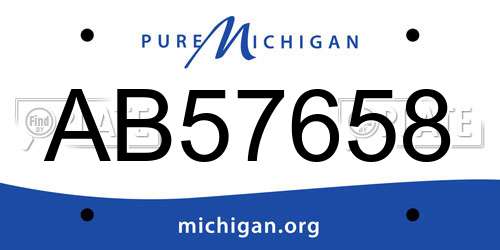 AB57658 Michigan License Plate