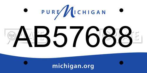 AB57688 Michigan License Plate