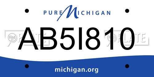 AB5I810 Michigan License Plate