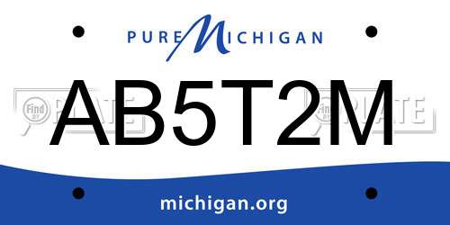 AB5T2M Michigan License Plate
