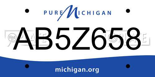 AB5Z658 Michigan License Plate