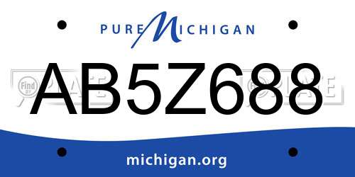AB5Z688 Michigan License Plate