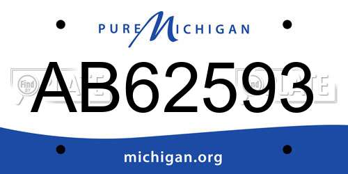 AB62593 Michigan License Plate
