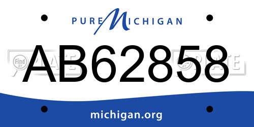 AB62858 Michigan License Plate