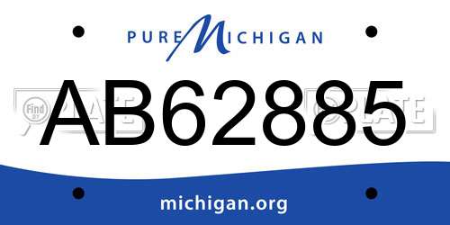 AB62885 Michigan License Plate