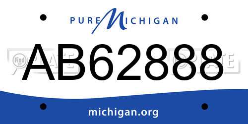 AB62888 Michigan License Plate