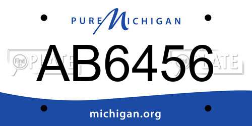 AB6456 Michigan License Plate