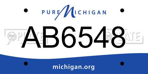 AB6548 Michigan License Plate