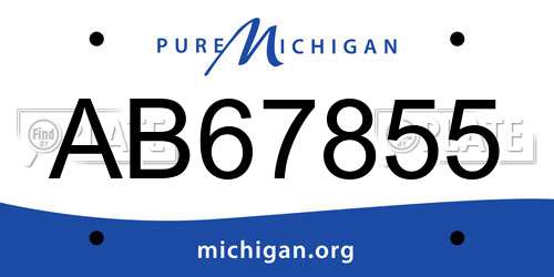 AB67855 Michigan License Plate