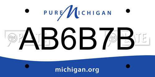 AB6B7B Michigan License Plate